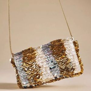 Anthropologie sequin crossbody clutch